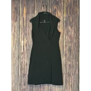 Ann Taylor Dress Womens 8P Black Sleeveless Blazer Sheath Career Shawl Collar